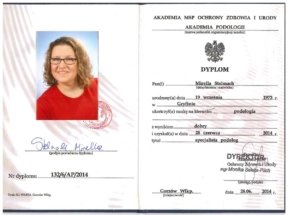 Dyplom Akademii MSP Ochrony Zdrowia i Urody