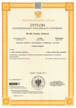 Dyplom potwierdzający kwalifikacje zawodowe