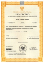 Świadectwo potwierdzające kwalifikację w zawodzie